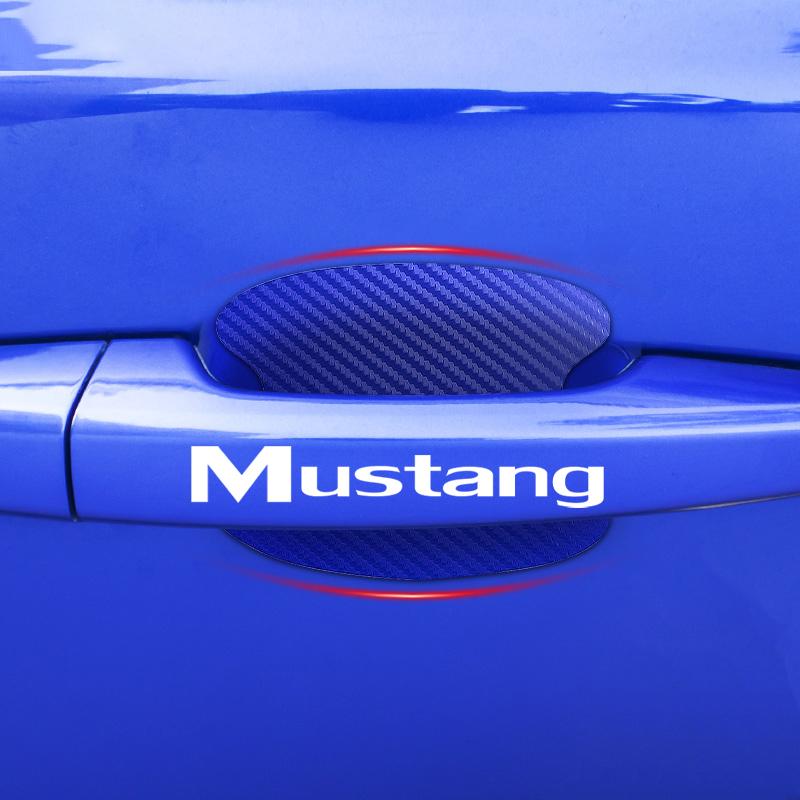 Car Door Sticker Carbon Fiber Scratches Auto Handle Protection Film For Ford Mustang Spoiler Shelby GT 350 500 Cobra E Focus 2 3 MK3 Kuga