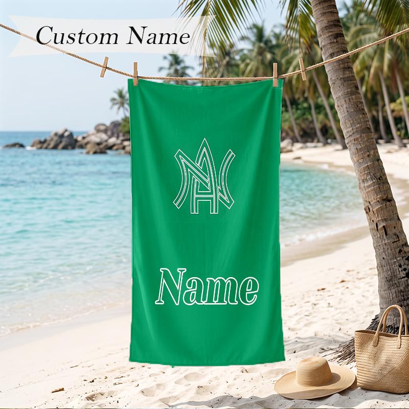 Atletico Nacional Custom Name Printed Beach Towel Personalized Soft Towel For Swimming Beach Travel