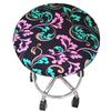 Home Hocker, runder Stuhlbezug, floraler Schonbezug, Spandex-Sitzbezug, elastischer Stuhl, Bar, mehrfarbig