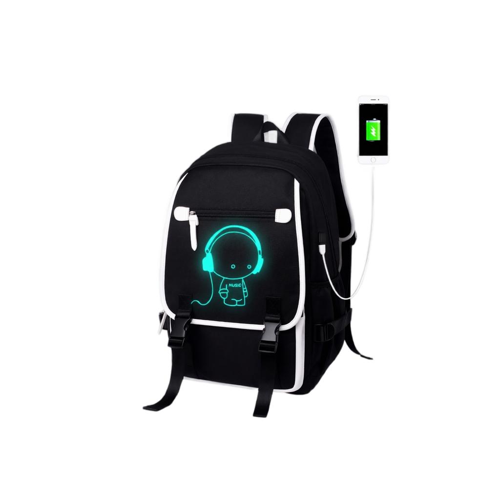 Rucksack für Teenager Jungen in Dunkel Laptoptasche Schultasche mit Aufdruck Koreanische Reise Tasche
