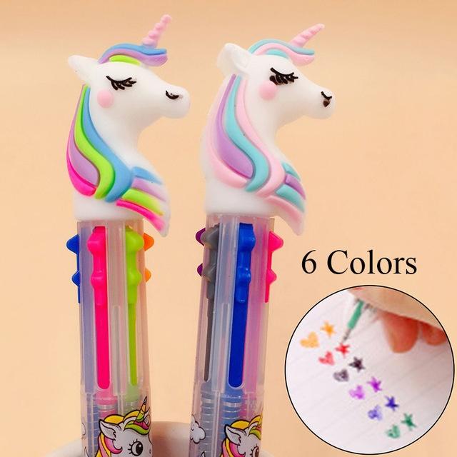 Horse Cartoon 3 Colors 6 Color Ballpoint Pen School Gift Stationery 1 pc 6colors / 2 pcs 3colors