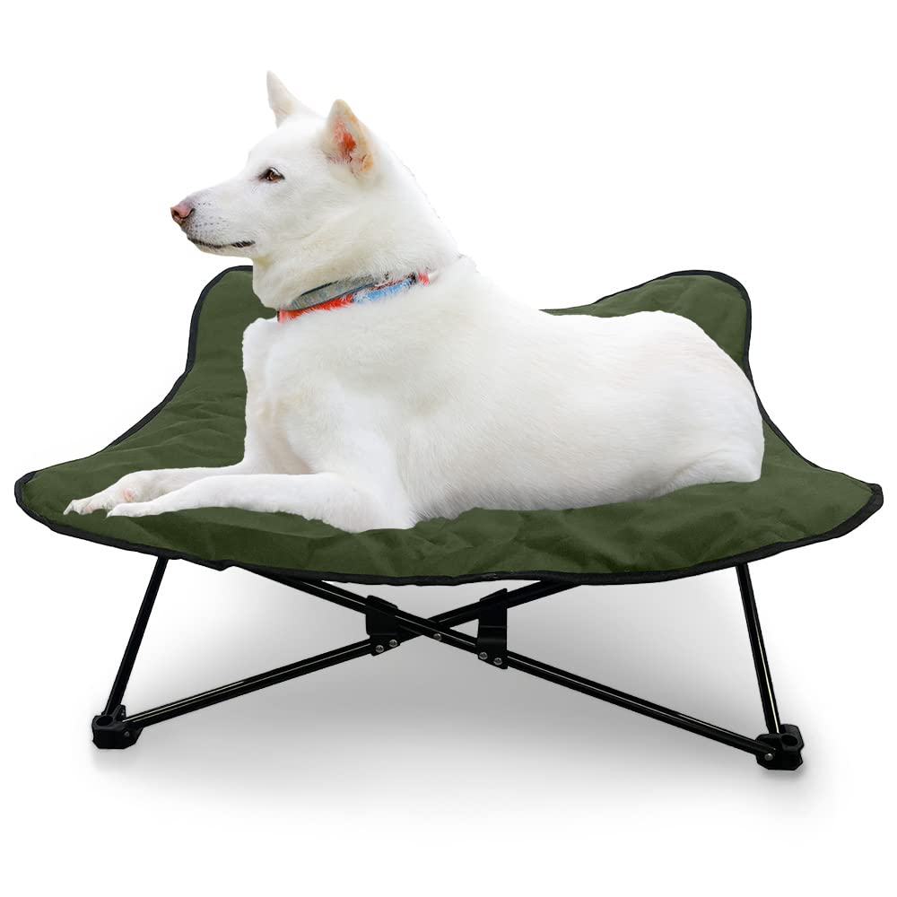Shinsei International Iris Plaza Dog Outdoor Wanwan Pet Khaki Bed, Cot, Large, 1011199015,