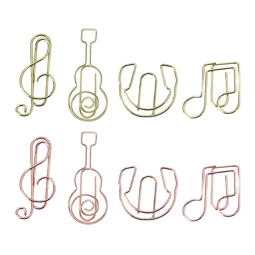 50Pcs Mini Paper Clips Music Note Shaped Paper Clip for Home Office Note Paper Clips Stationary Clips File Folders Clamp