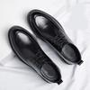 Leather shoes men's shoes formal wear British casual soft-soled green dating men's shoes