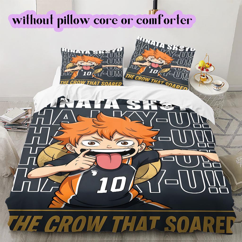 Haikyu Cool Printed Anime Duvet Cover Bedding Set 3 Piece Cartoon Quilt Cover Pillowcases Bedroom Decor Collection_LIAN