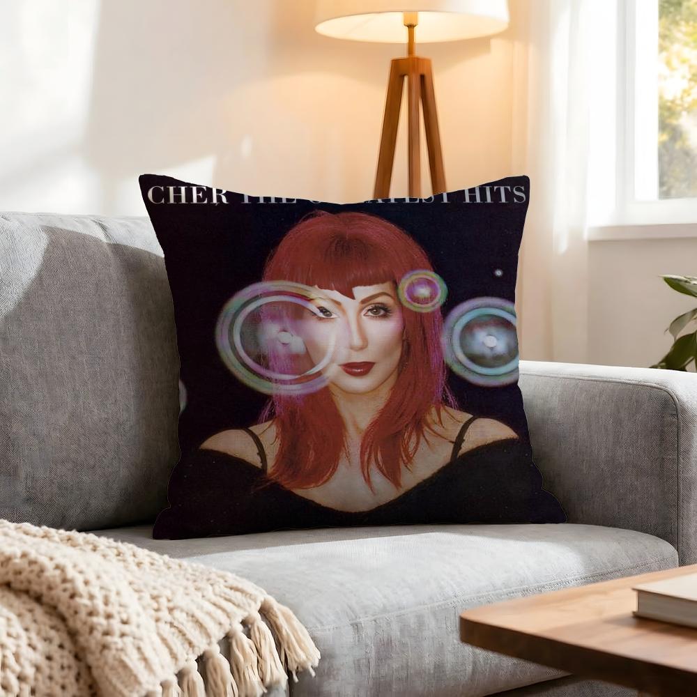 Singer Cher Cushion Cover 1Pcs Decorative Covers Soft Cushion Case For Sofa Couch Decor 40X40 45X45 Pillowcases