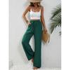 Women's Casual French Comfortable Straight Leg Wide Leg Pants with Pockets for Women