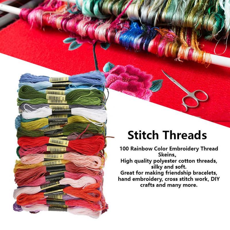Magic Embroidery Stitching Punch Needle Tool Colorful Black White Sewing Thread