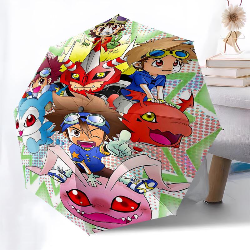 1pc Digimon Adventure Outdoor Umbrella - Automatic Opening/Closing, Portable 3-Fold Design with Metal Frame - Perfect Gift for Fans, Travelers, Everyd