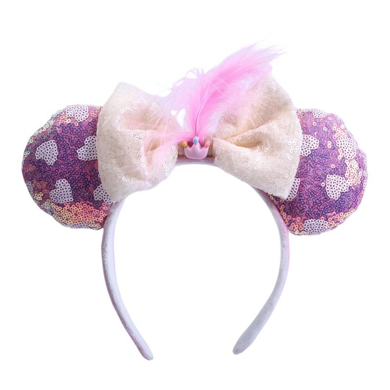 

Sparkling Sequin Butterfly Bow Headband For Adults And Children Perfect For Photoshoots And Princess Parties Light Pink Feather