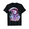 Pastel Goth Scary Death Grim Reaper Kawaii Occult T Shirt Black Vintage Versatile Homme Breathable Unisex
