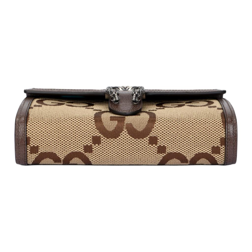 Gucci Dionysus Tigerkopf Schnalle Super Doppel G Logo Leder Ketten Geldbörse Crossbody Umhängetasche Damen Taschen Beige Braun 401231-UKMBN-2572