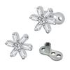 Gioielli per Piercing al Corpo in Acciaio Inossidabile Ancore Dermiche Incastonate di Cristallo Set Accessori di Grado Impiantabile Microdermal