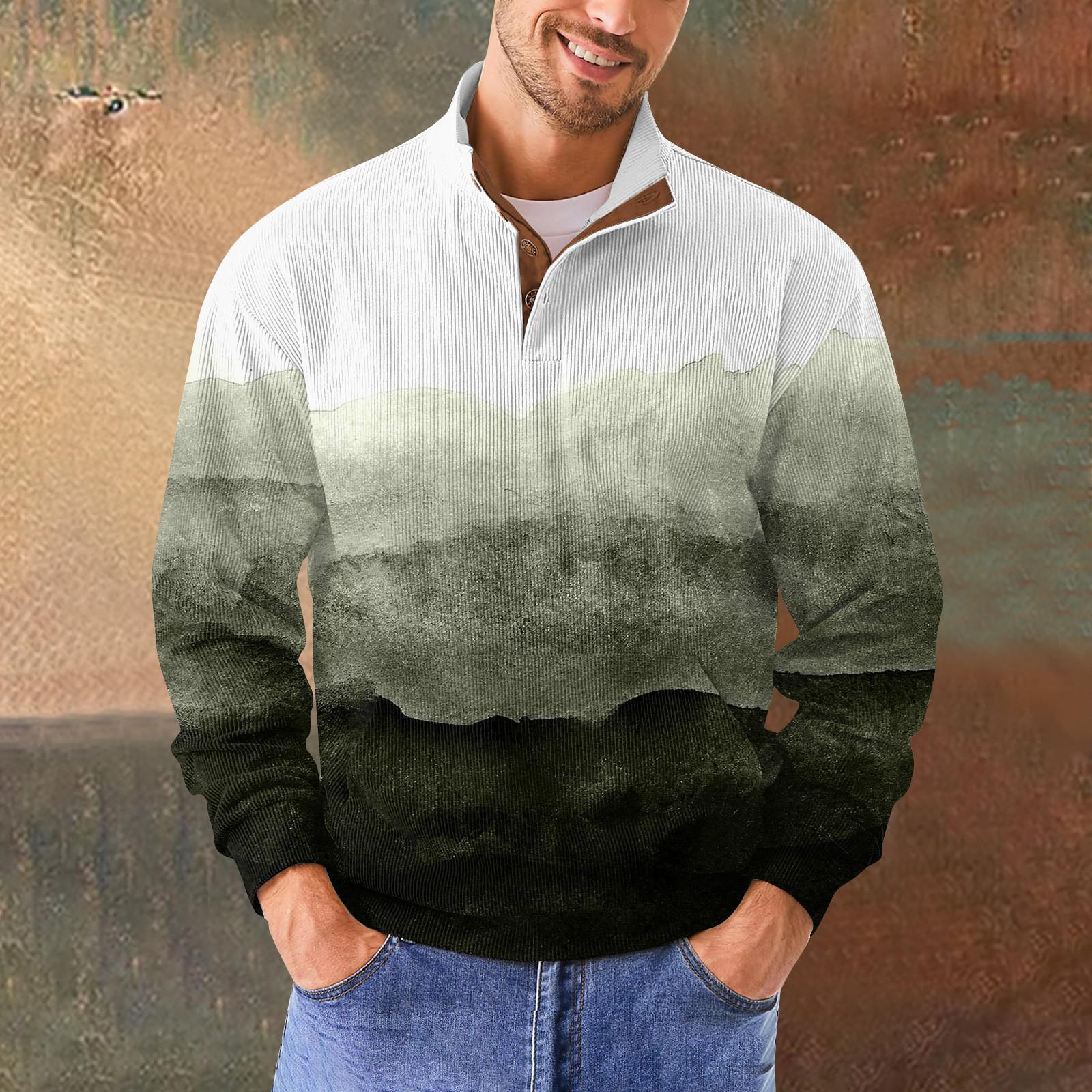 Мужская повседневная толстовка в стиле ретро с градиентным принтом M 2818₽