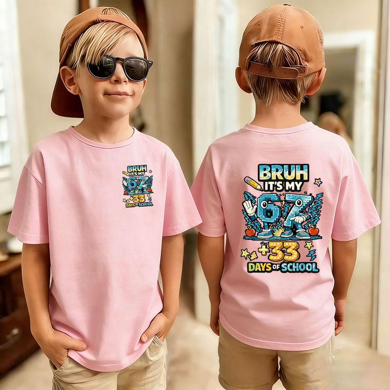 Cute Meme Six Seven Italian Brainrot 67 Number Graphic Print TShirt BoyGirl Summer Short Sleeved Kids Comfortable Tshirt Top