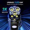 Super Bright 3 LED Flashlight Type-C Rechargeable Zoom Torch Portable MINI Lantern Powerful Outdoors Camping Cycling Hiking Lamp