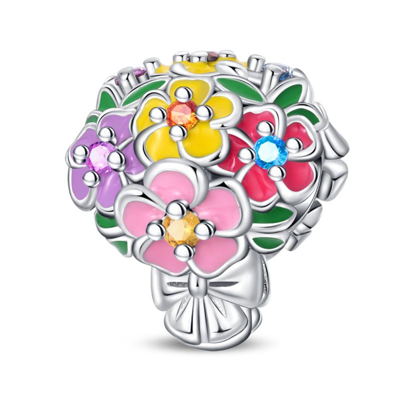 Newcopper Spring Outing Flowers Leaves Birds Motorcycle Beads Beads For Panoriginal Bracelet Diy Gift Jewelry