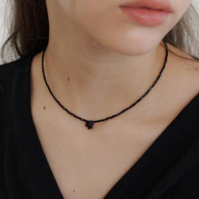 N392 Petit Flower Necklace - Black(N392-Bk)