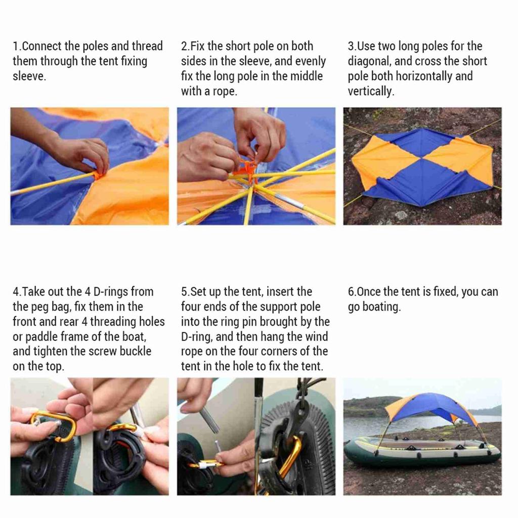 Boat Shade Canopy Boat Sun Shelter Sailboat Awning Cover Portable Fishing Tent