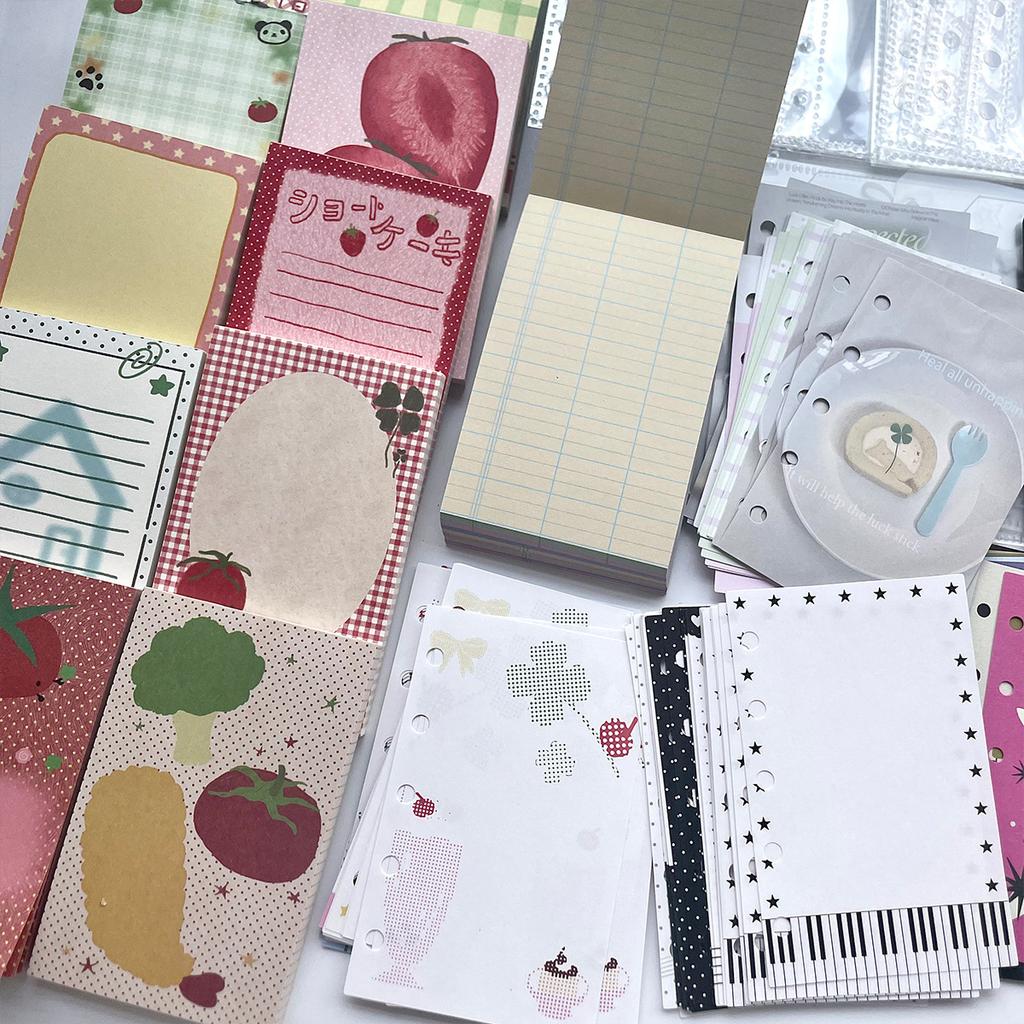 M5 Mini Binder Refill Pages Clear PP Cover Photo Album Portable 5-Hole Budget Planner Photocard Holder with Sleeves for School