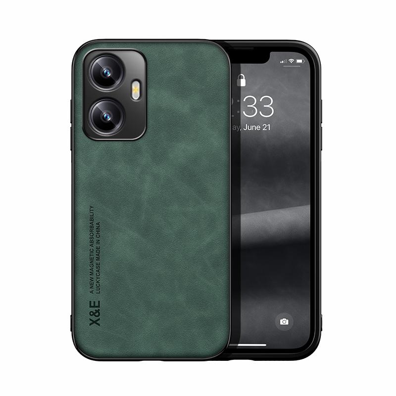Luxusní kožené pouzdro pro OPPO Kryt Realme C55 C53 s kovovým držákem do auta pro pouzdro Realme 11 Pro Plus