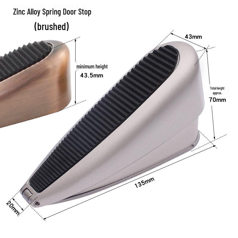 Spring-loaded Anti-collision Door Stopper & Holder with Windproof Wedge