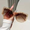 Square large frame sunglasses sunscreen plain face thin European and American fashion popular Internet celebrity high sense versatile sunglasses