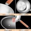 ZISIZ 316 Stainless Steel Flat-Bottom Wok with Lid