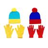 European & American Color Block Pom Pom Knit Hat for Autumn/Winter - Red & White Halloween Edition