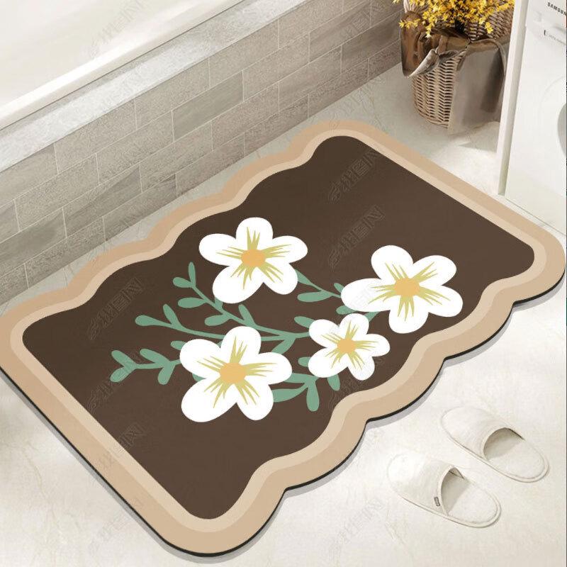 Fresh Floral Absorbent Anti-Slip Floor Mat