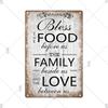 Retro Tin Sign Kitchen Rules  Food Iron Painting Wall Art Metal Vintage Plaque Metal Posters for House Home Dinning Room Decor