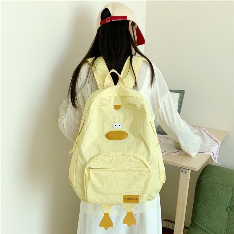 Korean Casual Student Schoolbag Large Capacity Cartoon Cute Little Duck Backpack Men and Women Backpack Large Capacity