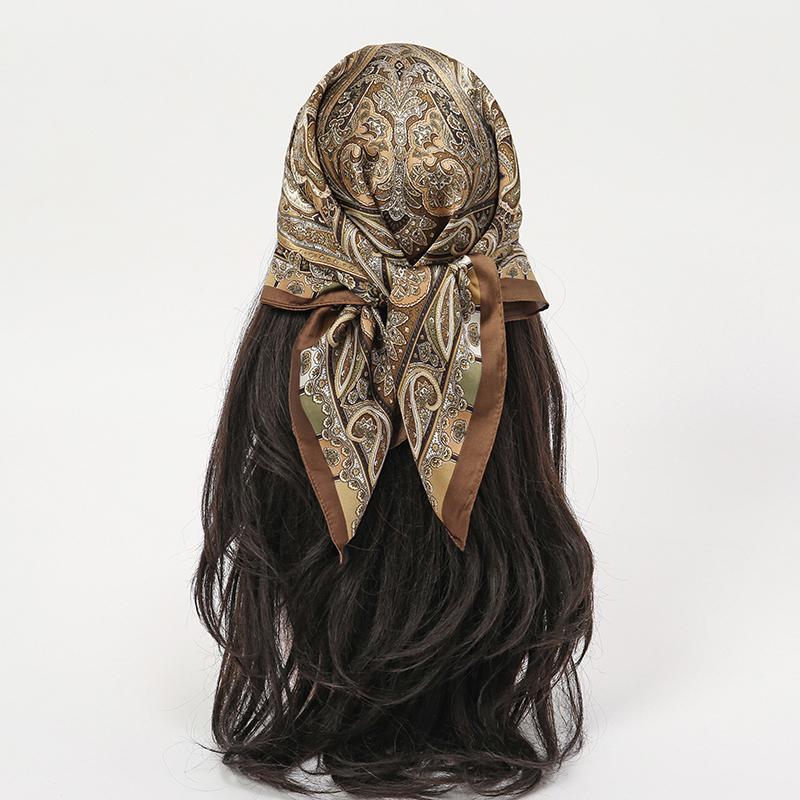 Fashion Print Silk Hairbands Scarf Women  Spring New Elagant Floral Bandana Neck Kerchief Head Bands Foulard Female Scarfs