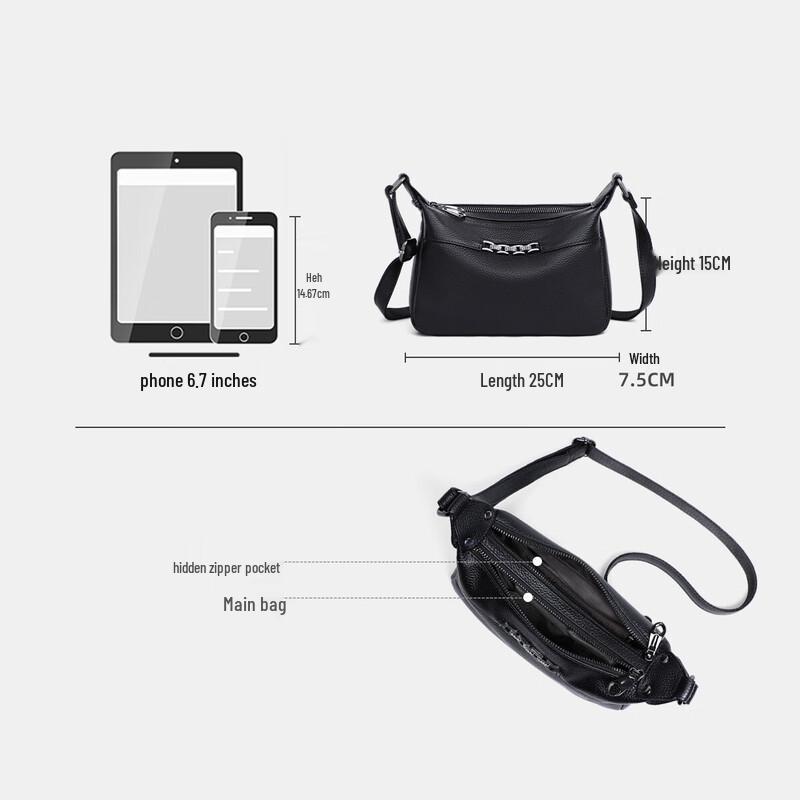 YUYULA Women's Leather Crossbody Shoulder Bag