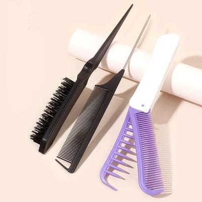 4pieces Hair Brush Set,Ratted Tail Comb,Edge Hair Brush Teasing Comb 2 In 1 Folding Hair Comb for Women and Men Gifts