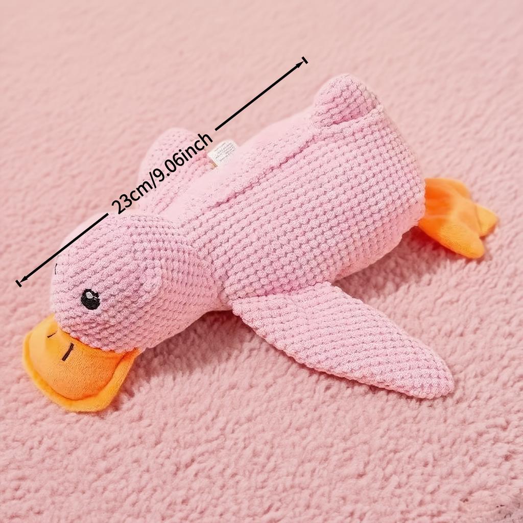 [Chew-Resistant Duck Toy] Chew-Resistant Interactive Yellow Duck Doll with Squeaking Sound | 3 Colors, Bite-Type Plush Toy for Cats&Dogs-Pet Supplies