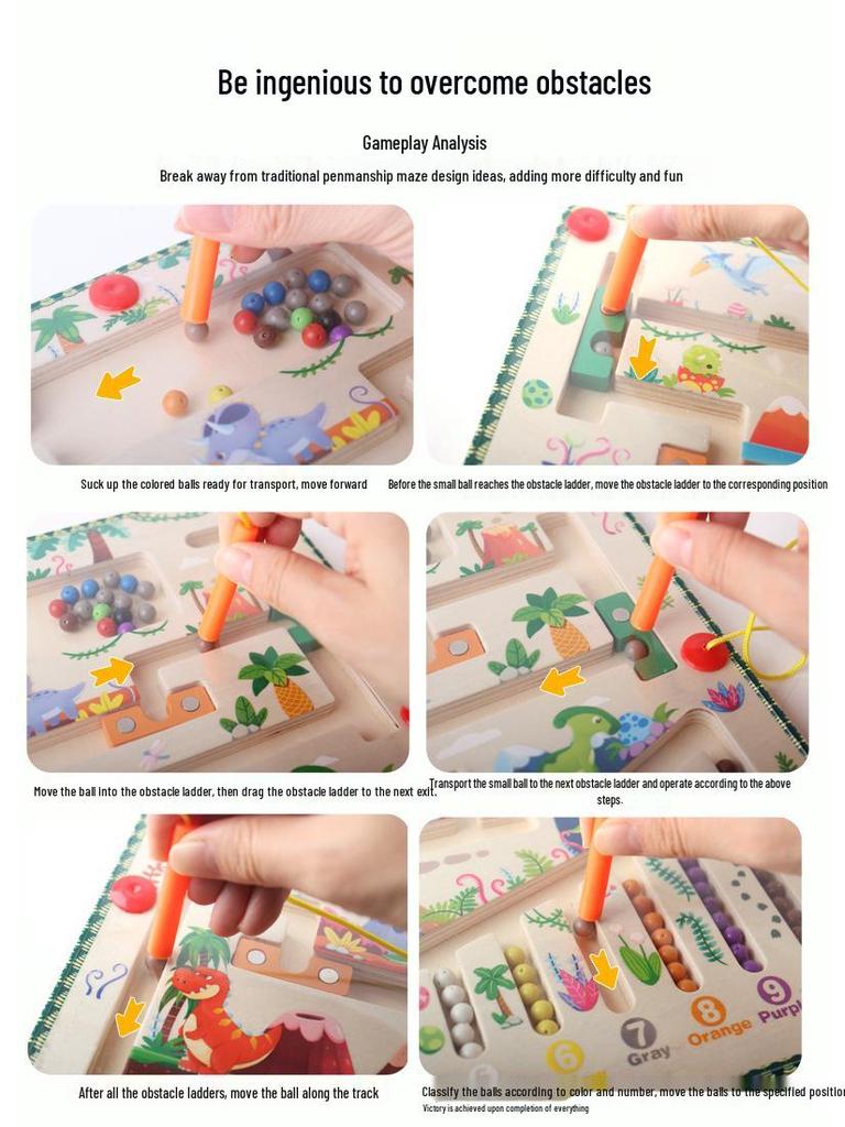 Children's Magnetic Maze Toy: Educational Pen-Control Focus & Color Sorting Game