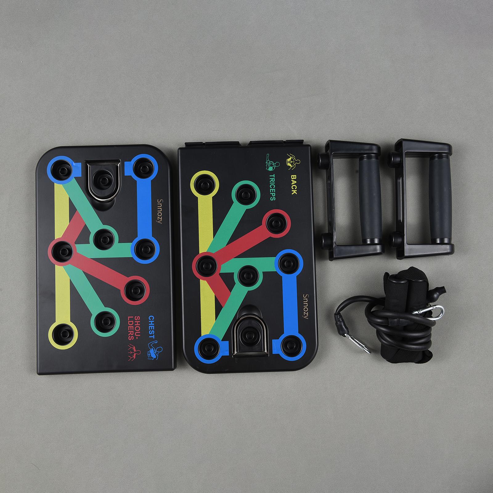 

Складная многофункциональная доска для отжиманий с цветовой кодировкой для нацеливания на мышцы и противоскользящими ручками