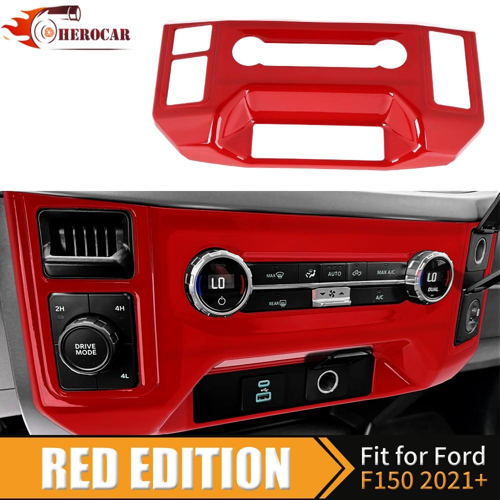 Red Console HVAC Control Panel Cover For F150/F250/F350/F450 + Accessories