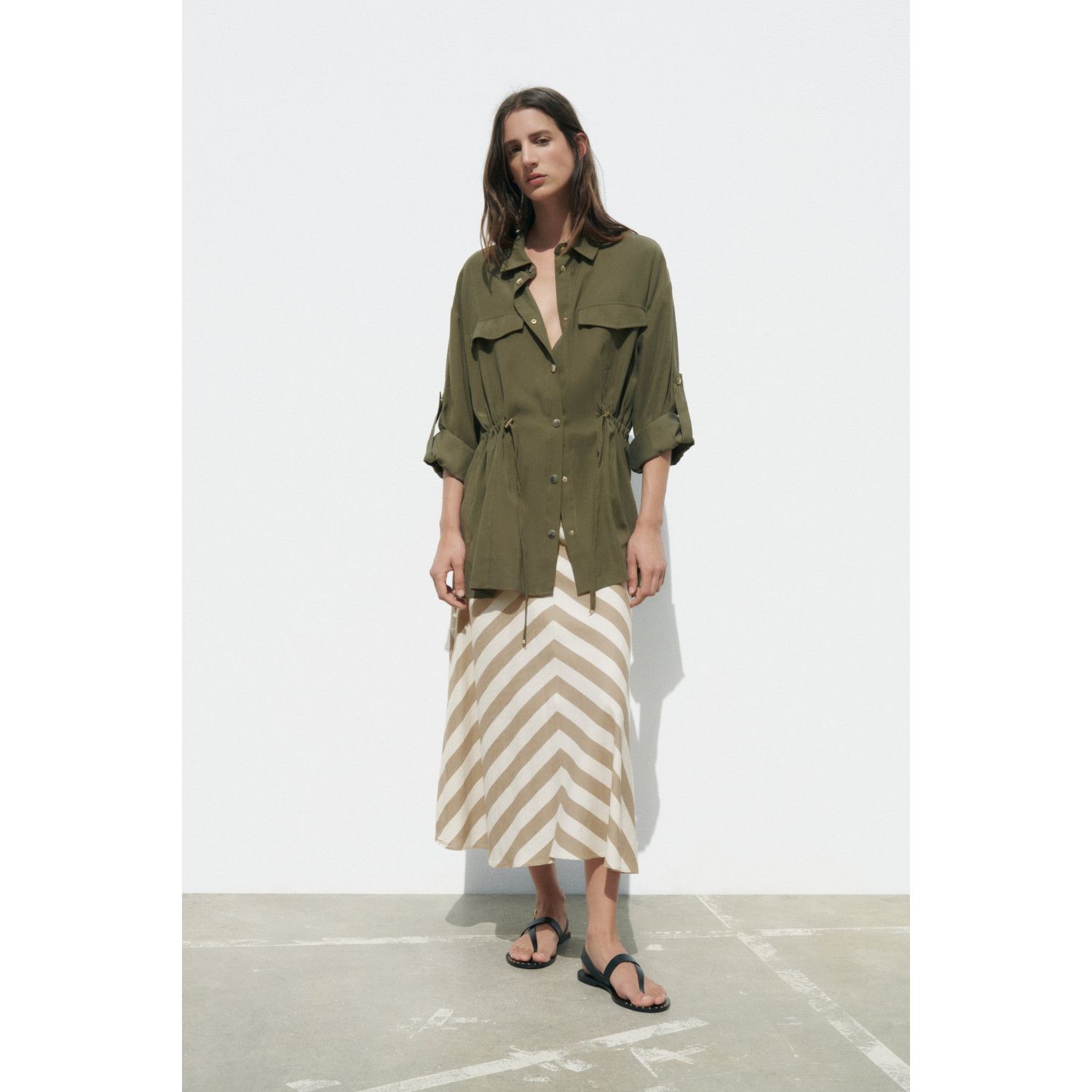 

OVERSHIRT WITH DRAWSTRING WAIST