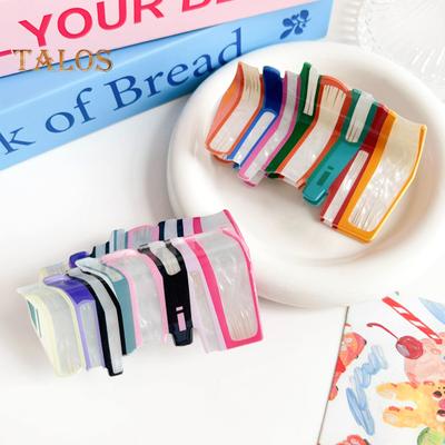 Girl Hair Pin Candy Color Book Shape Women Hairpin Anti-slip Teeth Large Size Back Head Hair Claw Hair Accessories