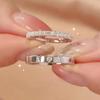 2 Pcs  Silve Gorgeous Shiny Zircon Stone Ring For Women Engagement Wedding Luxury High Quality Couple Rings  Copper