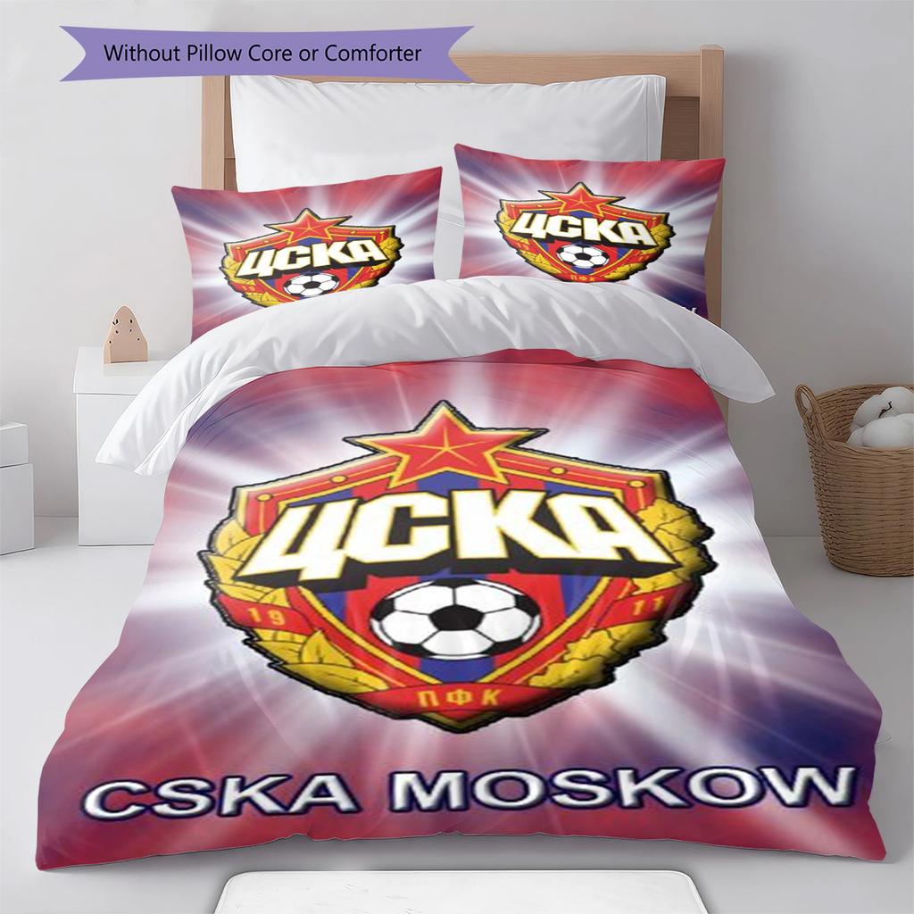 CSKA Moscow Pattern Bedding Set Quilt Cover Pillowcase Home Decor Gift (1 * duvet cover + 2 * pillowcase, without core)
