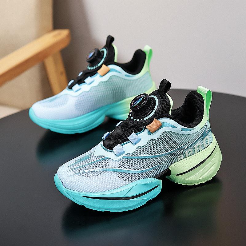 Boys shoes single net 2025 new summer breathable children's running sports basketball shoes shock absorption training mesh shoes