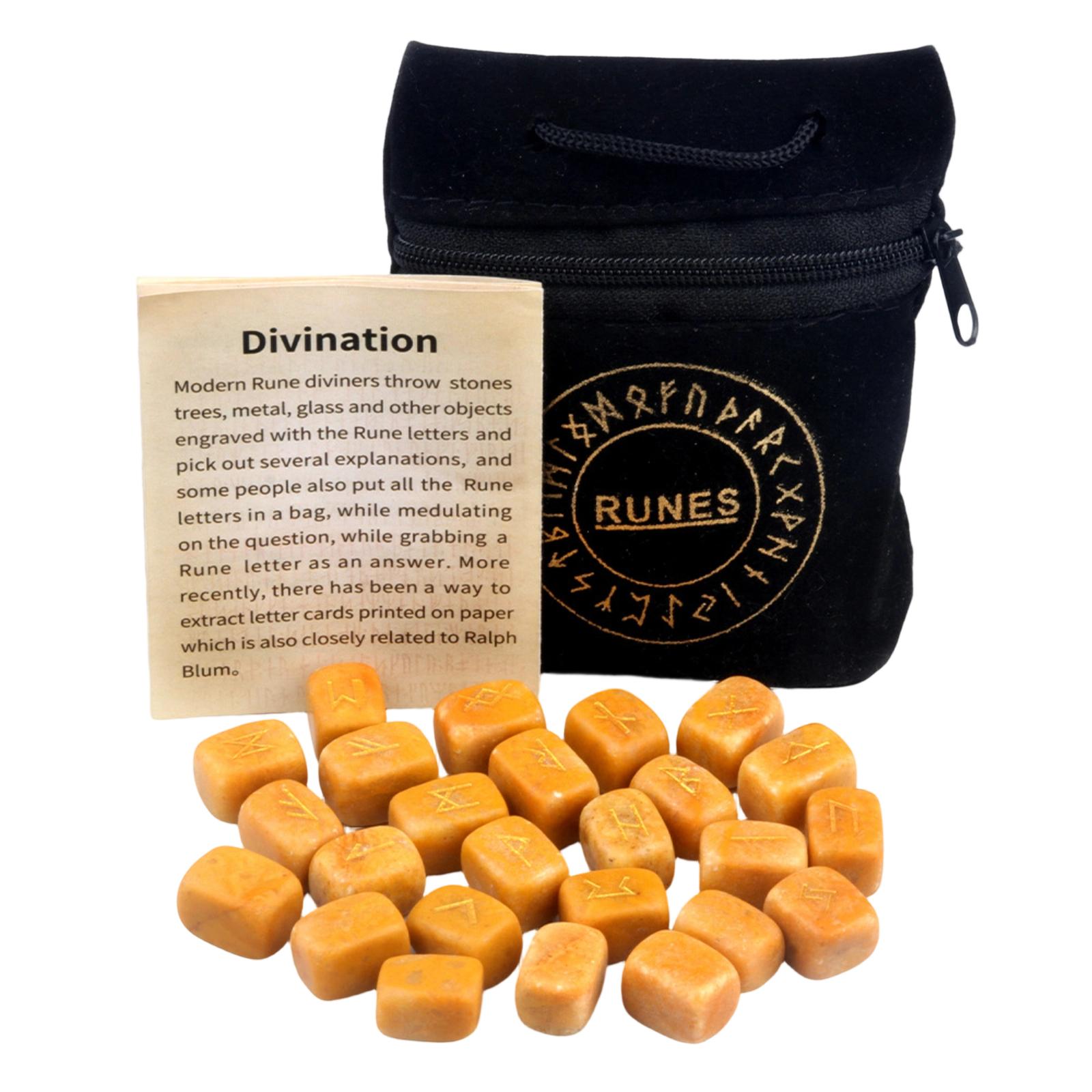 Натуральный Кристалл Агат, Камень, Такой Как Нивен Полудрагоценный Камень, С 25 Выгравированными Символами One Size жёлтый