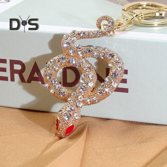 Брелок для ключей со стразами в форме змеи — фото 4