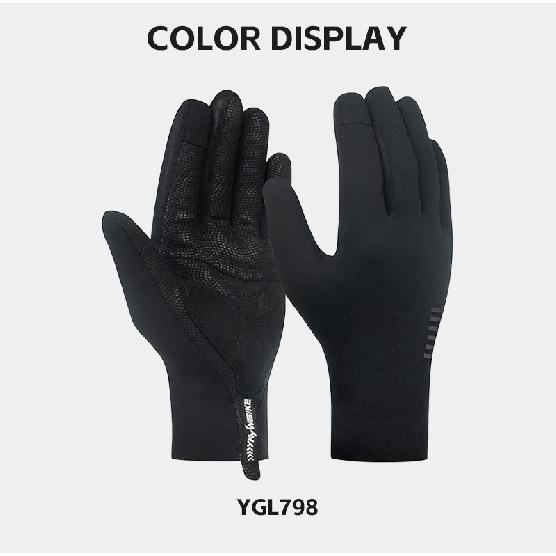 YKYW Black White Full Finger Cycling Gloves Breathable Men Bicycle Goves Touch Screen Sports Gloves MTB Bike Shockproof Gloves