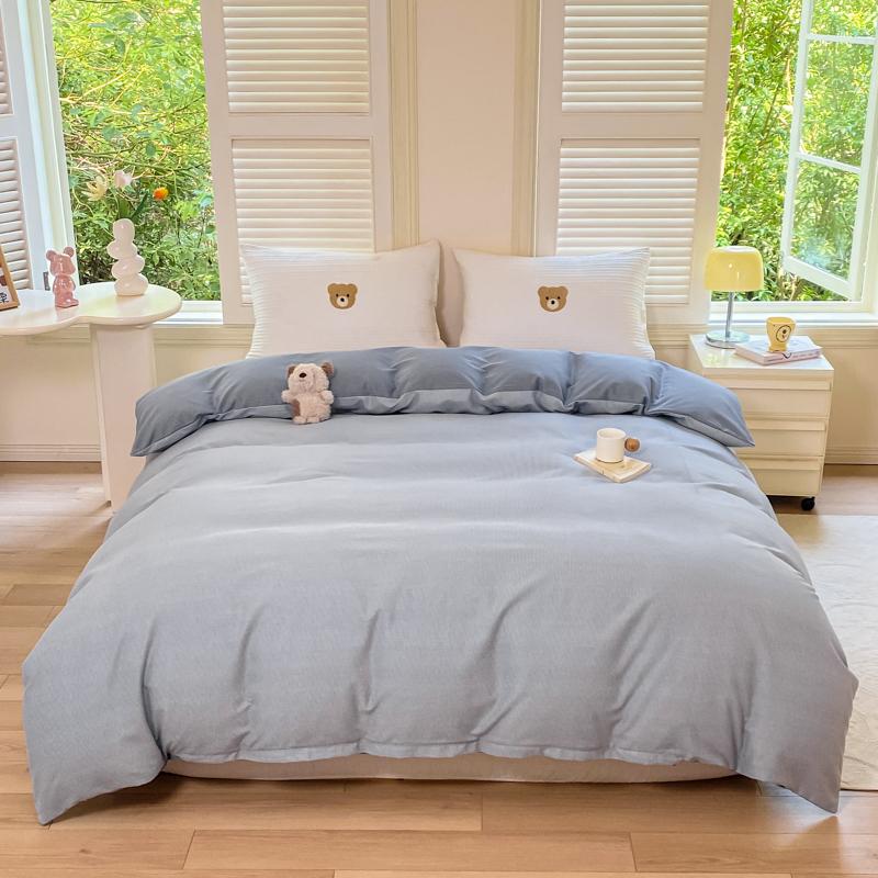 Minimalist Geometric Printing Duvet Cover All Cotton Quilt Cover Skin Friendly Breathable Queen Size Bedding for Kids Boys Girls