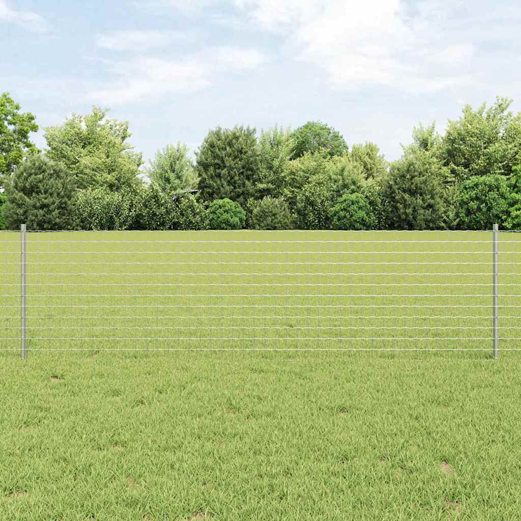 Embedded Fence Post 5 pcs Silver 100 cm