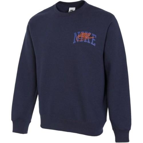 Nike Club Fleece Embroidered Logo Crewneck Fleece Sweatshirt FV4446-410 S тёмно-синий